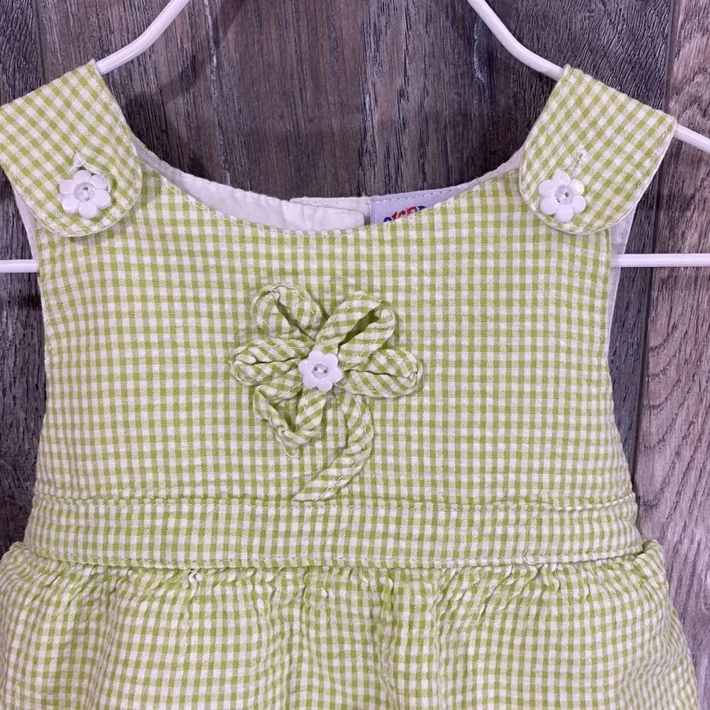 Lime Seersucker Layered Hem Dress • 18M - Picture 4 of 6